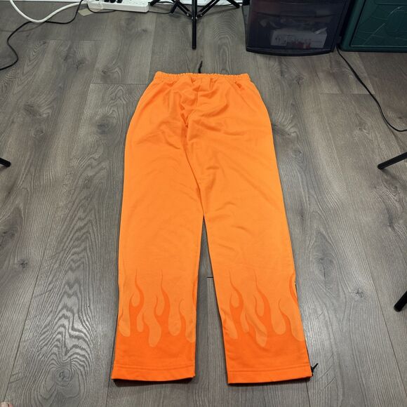 Vision of Super Flames Pants Orange Ankle Zip Drawstring Men's Size Small - Picture 8 of 9